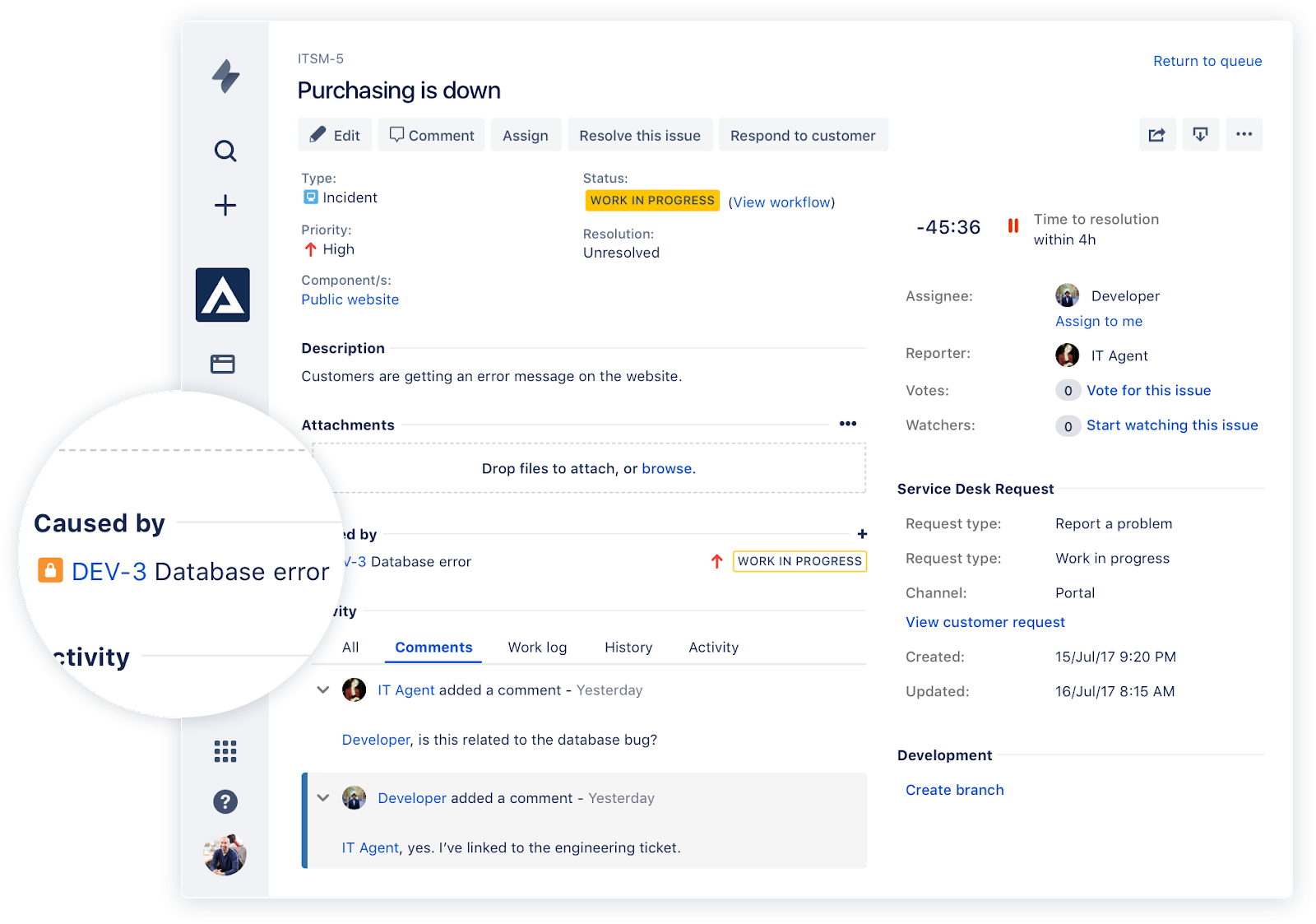 jira service desk customer request screen